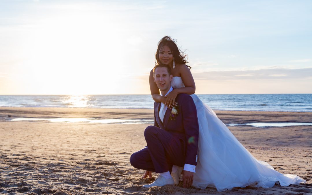 Bruidsfotografie op het strand